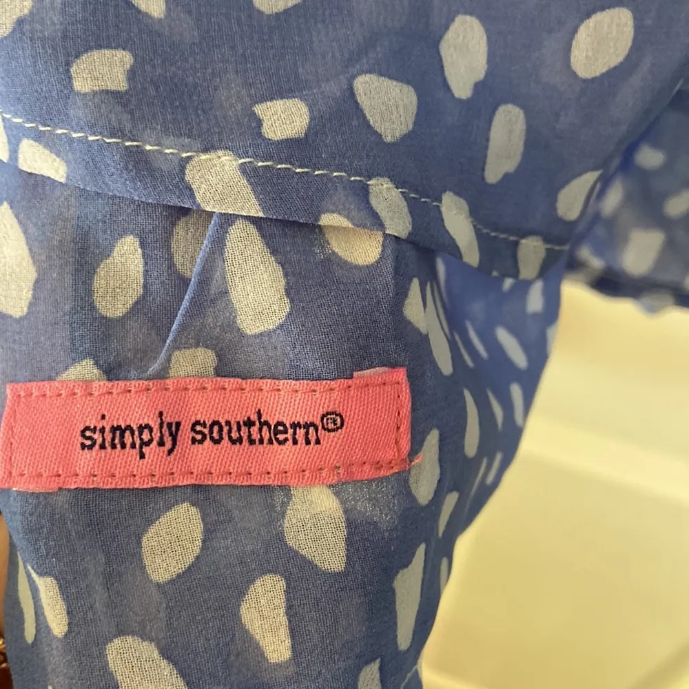 SIMPLE SOUTHERN MIN SLEEVELESS TUNIC LILIAC AND WHITE LENGTH 34” BUST 34” - Image 5