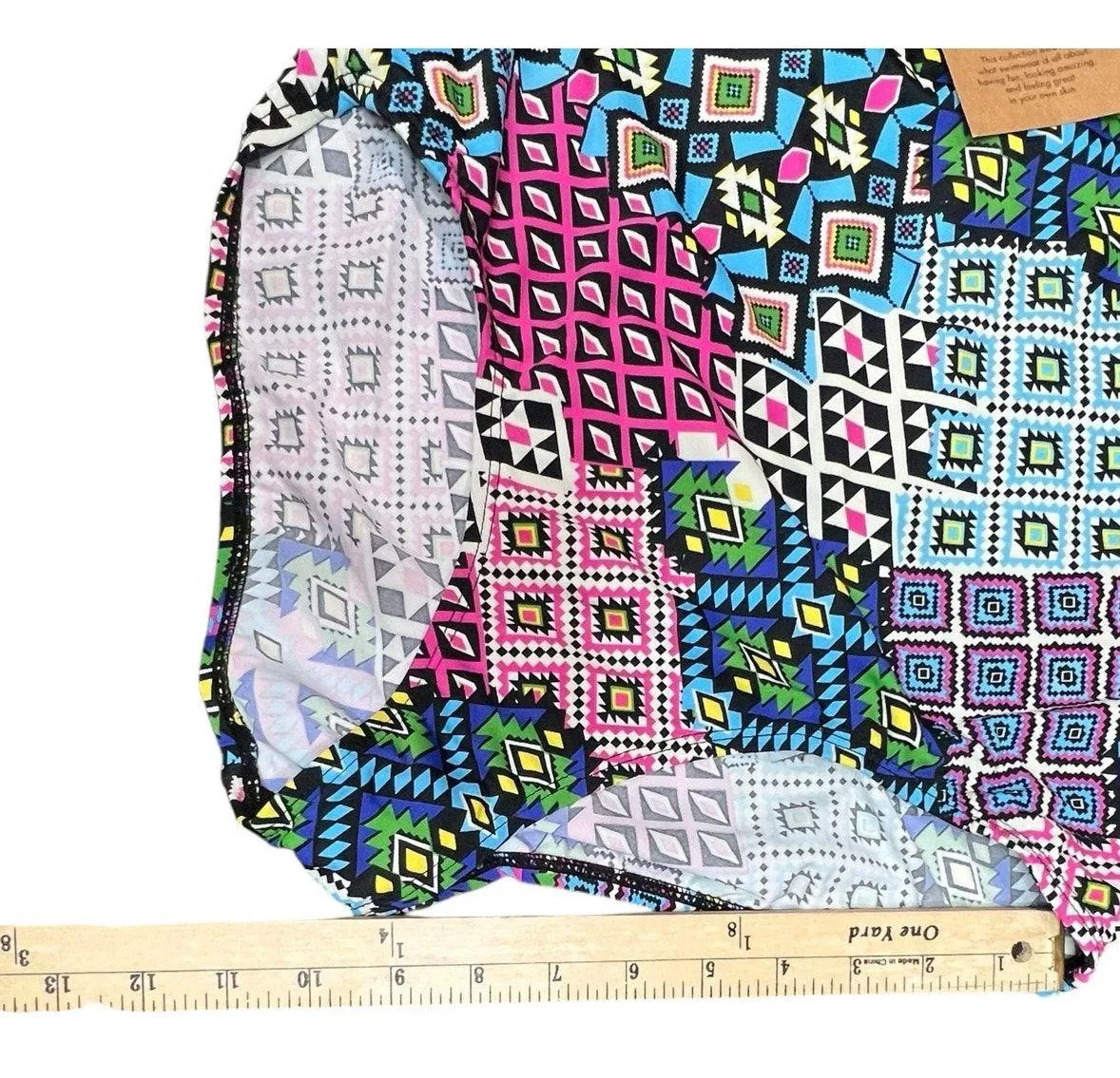 Swimsuits For All Swim Sexy Bikini Bottom Womens 16 Multicolor Geometric Boho Pink - Image 7