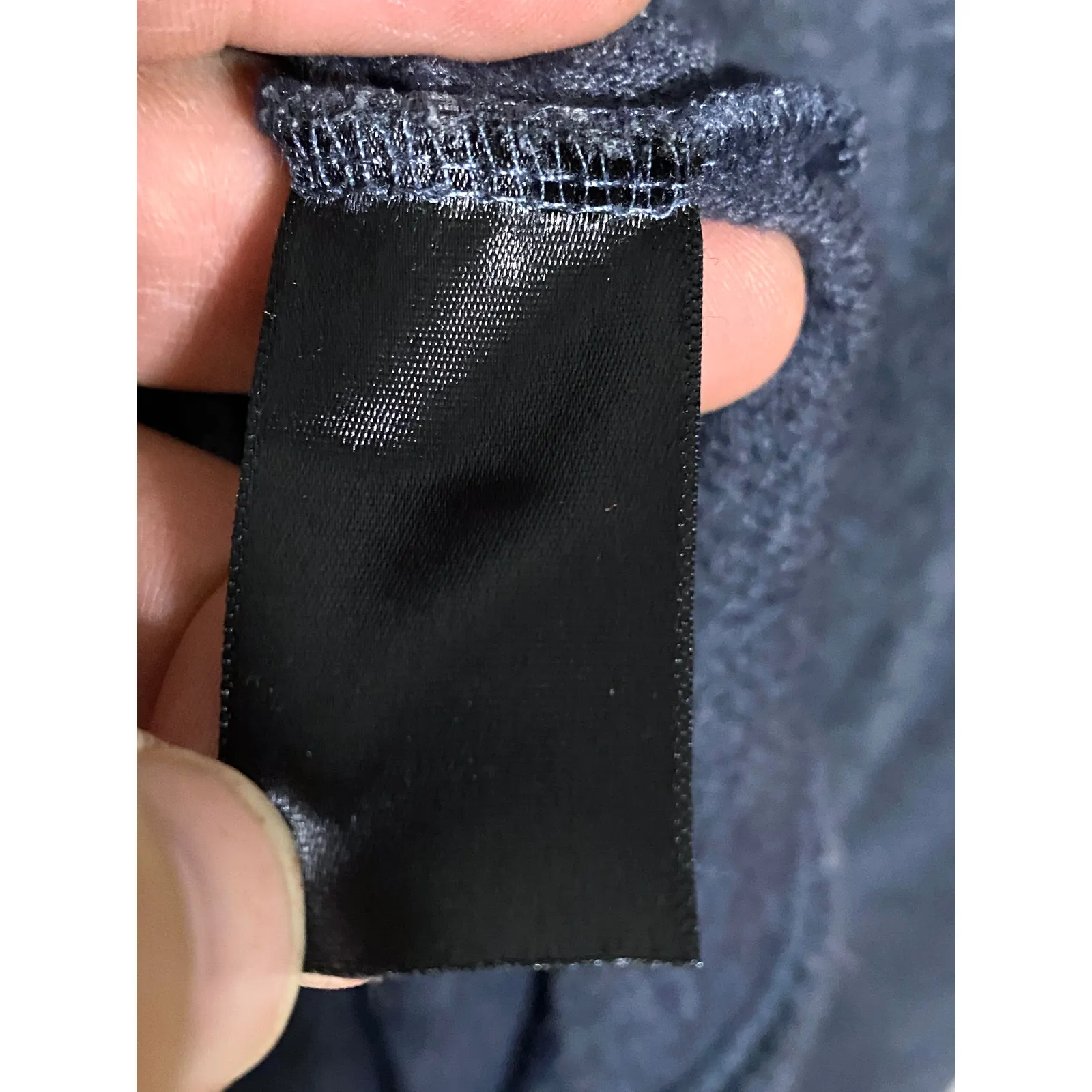 Storia Navy Blue Cowl Neck Pullover Crop Top Womens M Terry Cloth Soft Lagenlook - Image 8