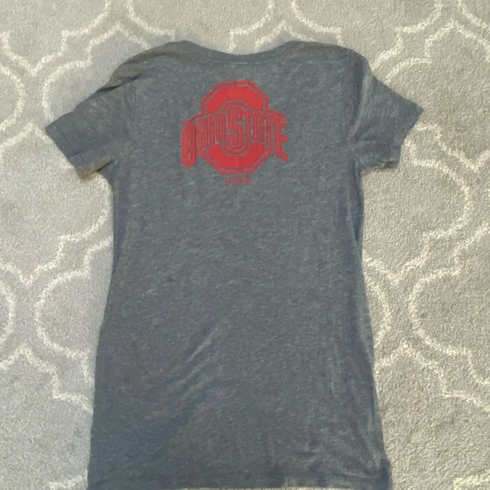 Victoria’s Secret PINK Ohio State 'Beat Michigan' T-Shirt- Gray- Medium - Image 7