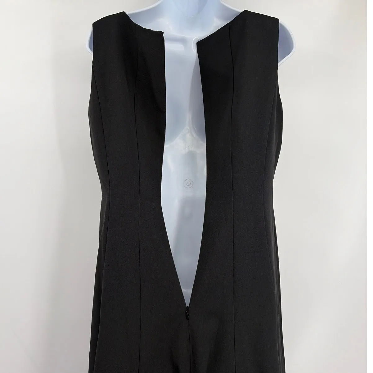 Black Label Evan Picone A-line Dress Sz 6 Black Minimalist Corpcore LBD Preppy - Image 8