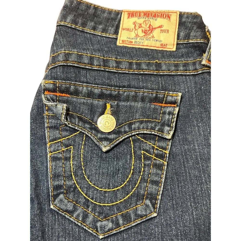 True Religion Womens Skinny Jeans Size 26 Dark Wash Cotton Spandex Flap Pockets - Image 4
