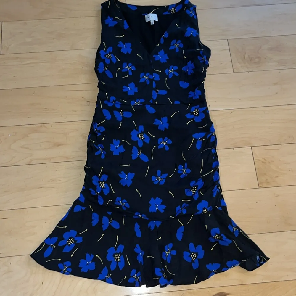 Milly Butterfly Floral Stretch Silk Dress SZ6 - Image 3