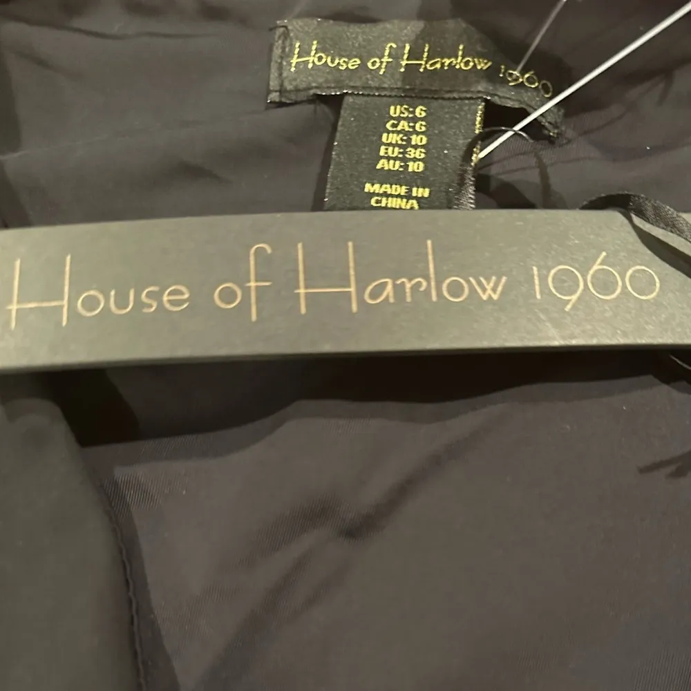 HOUSE OF HARLOW 1960 BLACK STRETCHY BEADED FRINGED SKIRT 6 - Image 8