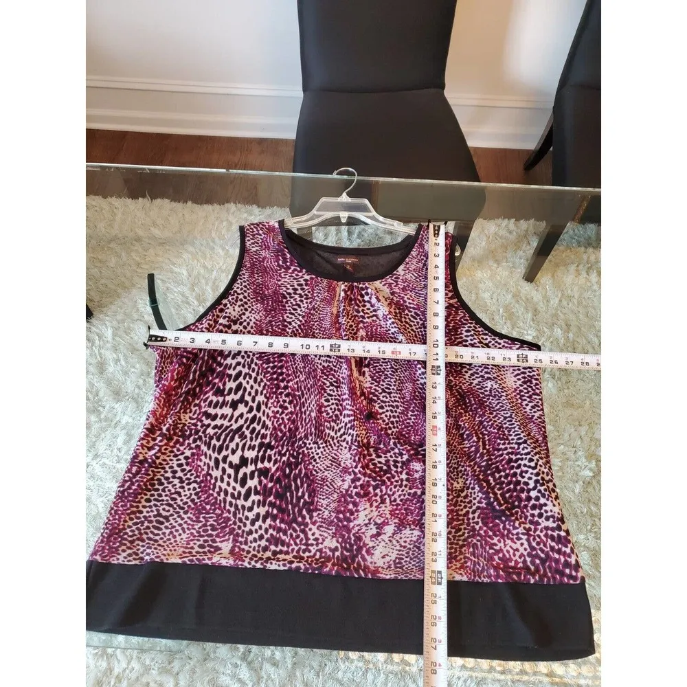 Dana Buchman Womens Purple Leopard 100% Nylon Round Neck Top Blouse Size 3X - Image 10