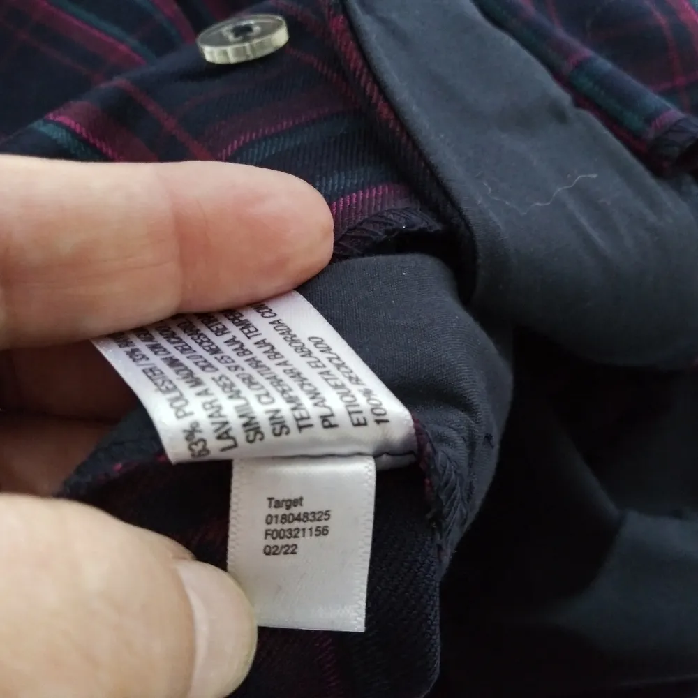 A New Day Navy Plaid High Rise Relaxed Fit Tapered Ankle Trousers Size 2 - Image 11