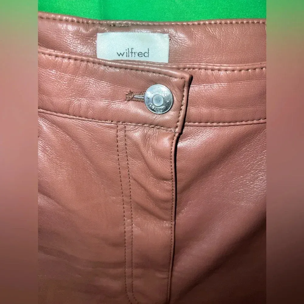 Wilfred Faux Leather Camel Pants size 8 - Image 5