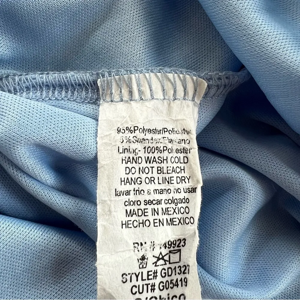 NWT Windsor Dress Blue Bodycon Ruched Asymmetrical Midi S (Jrs) Cocktail Chic - Image 13