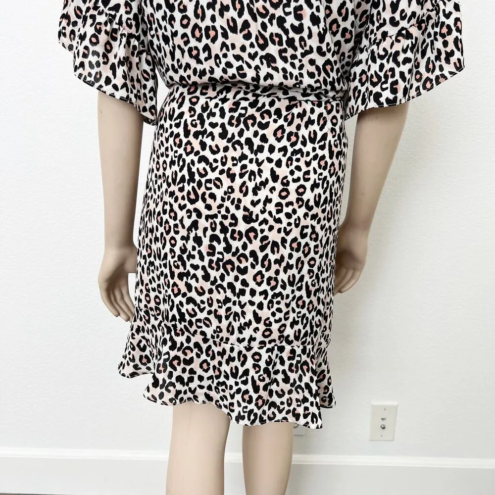 [City Chic] Prowess Swish Leopard Print Midi Dress Ruffle Hem V-Neck Sz Large 20 - Image 6