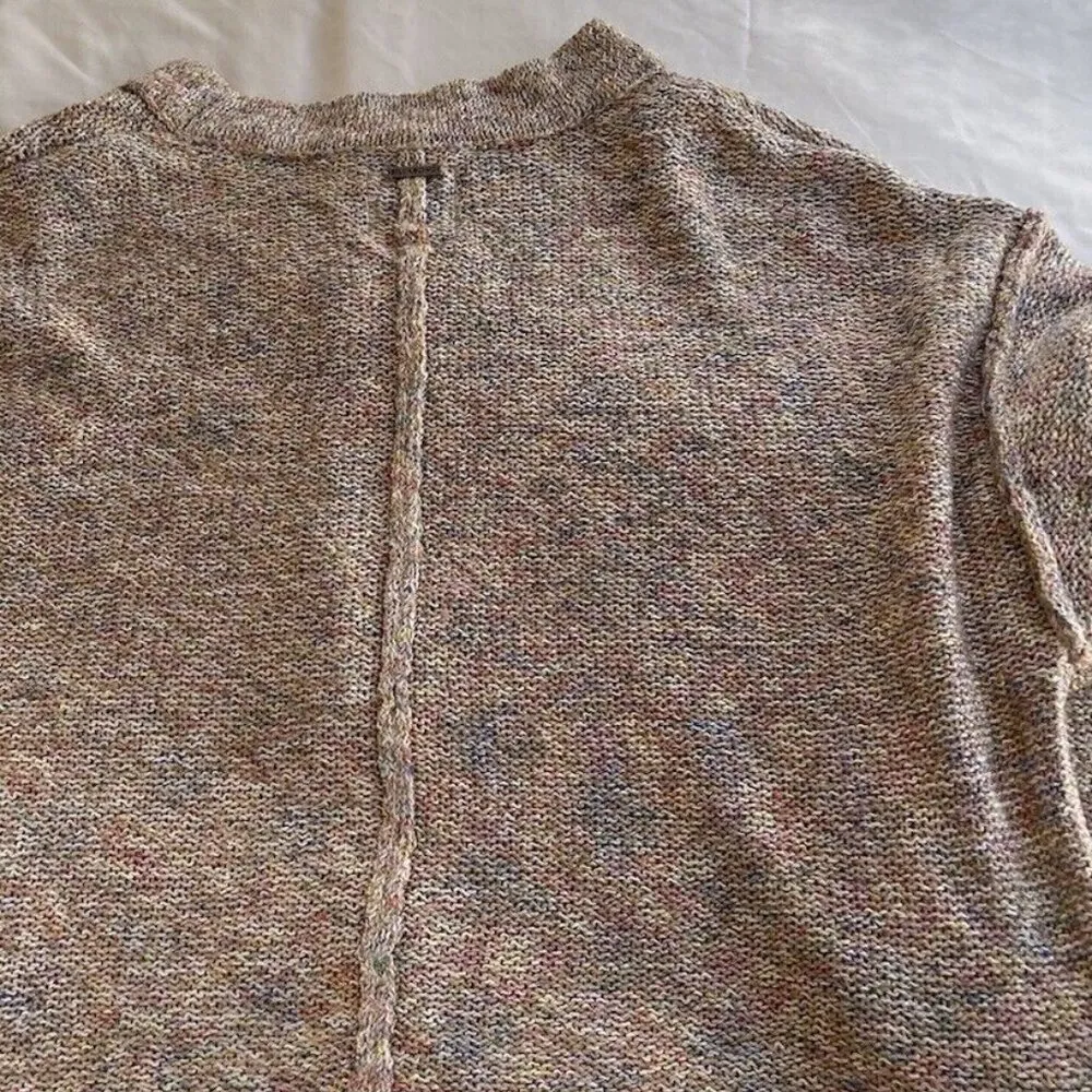 Billabong Loose Knit Women’s Sweater Shirt Size Small Crop Multicolor Pink/Peach - Image 10