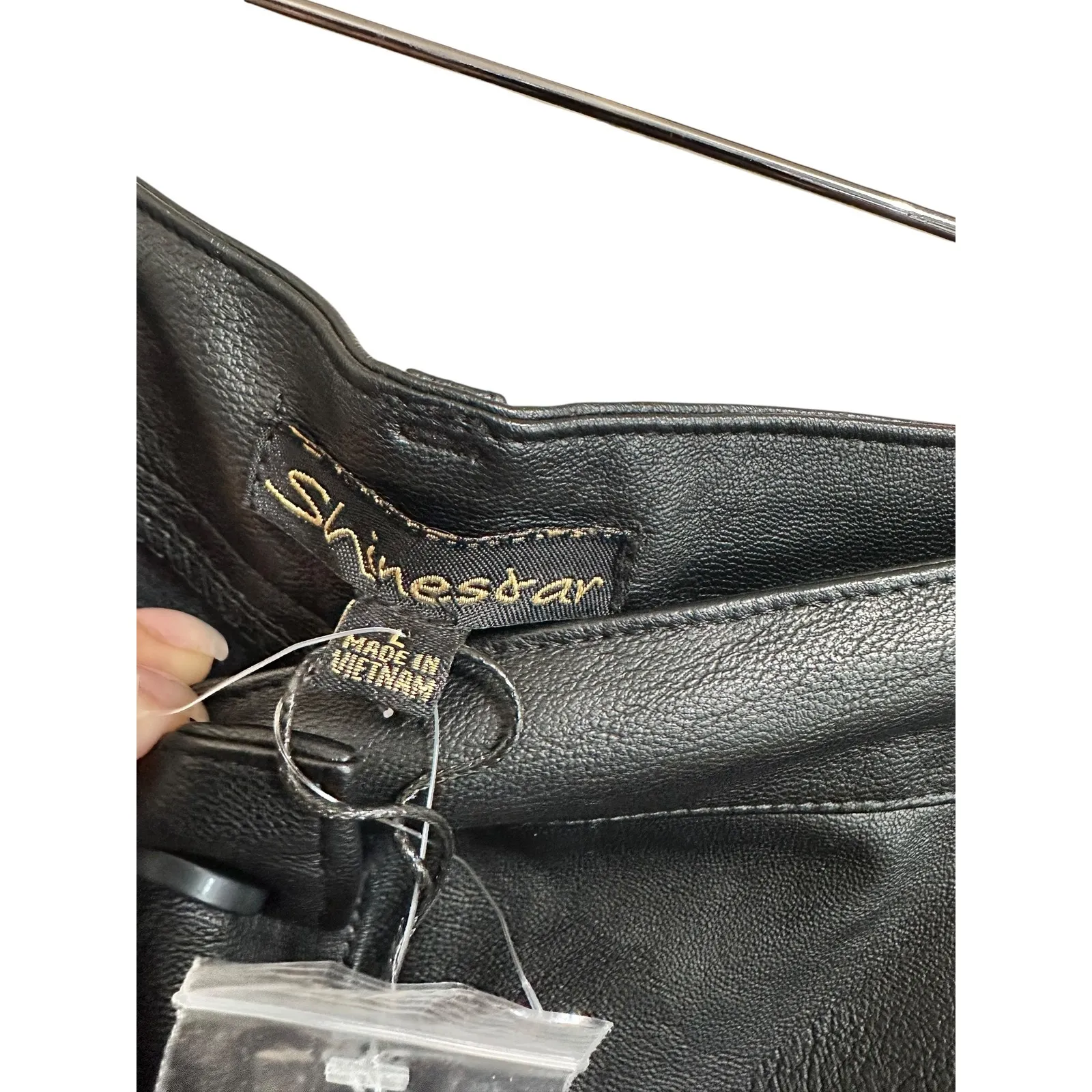 Shinesstar‎ Faux vegan Leather Flare Pants Women's Trousers Black Size L NEW Size L - Image 5