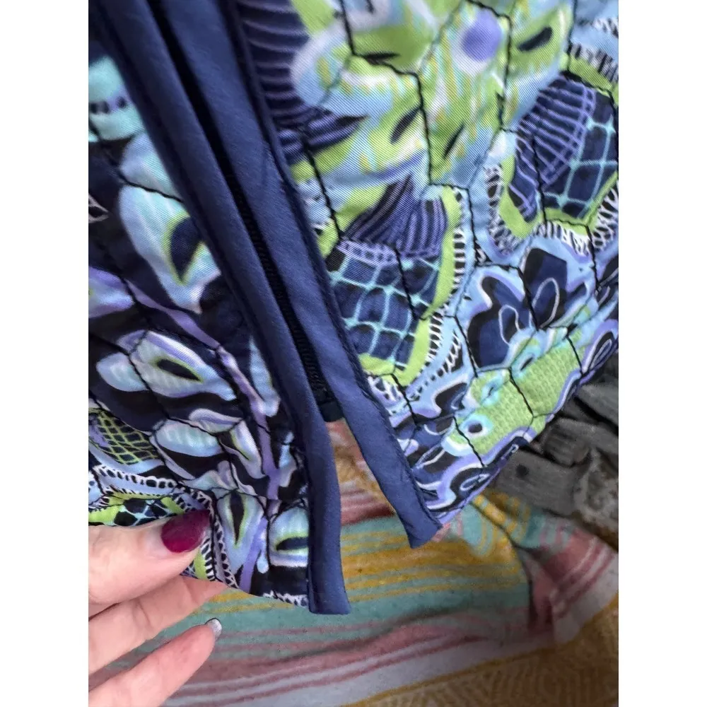 RQT Woman L Quilted Jacket Y2K Boho Floral Paisley Zip Jacket Cottagecore Size L - Image 7