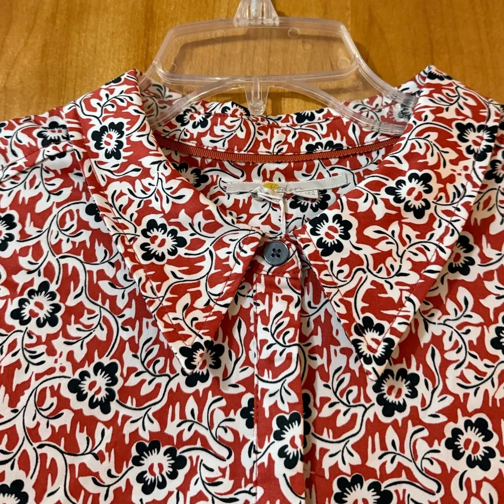 Boden Floral Dress Retro Button Up Long Sleeve Pockets NWT Women’s Size 14 14R - Image 9