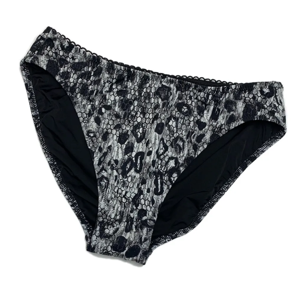 Gideon Oberson Leopard Snake Cheeky Bikini Bottom Black Size 6 - Image 4