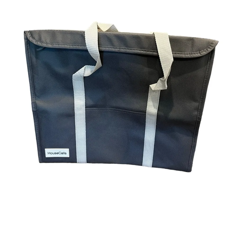 House Calls Large Double Handle Insulated Tote Bag 13”Hx 16"L x 7"W Food Drinks Gray - Image 5