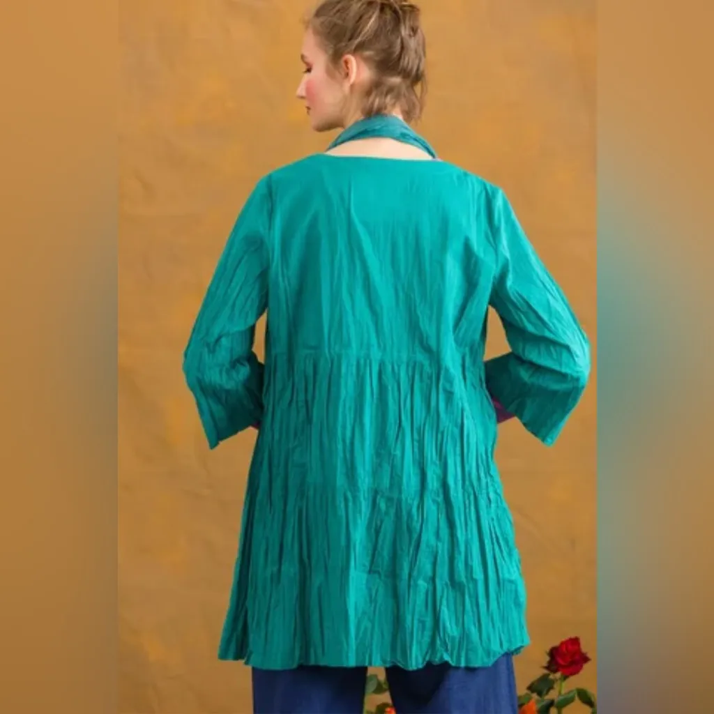 New Gudrun sjödén Pimpinella organic cotton blouse XS Blue - Image 5
