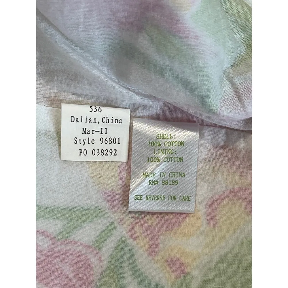 Lilly Pulitzer Floral Lined Mini Skirt Size 2 Tropical Preppy White Pink Green - Image 7