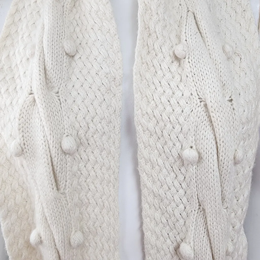 Autumn Cashmere Long Cream Knit Scarf - Image 3