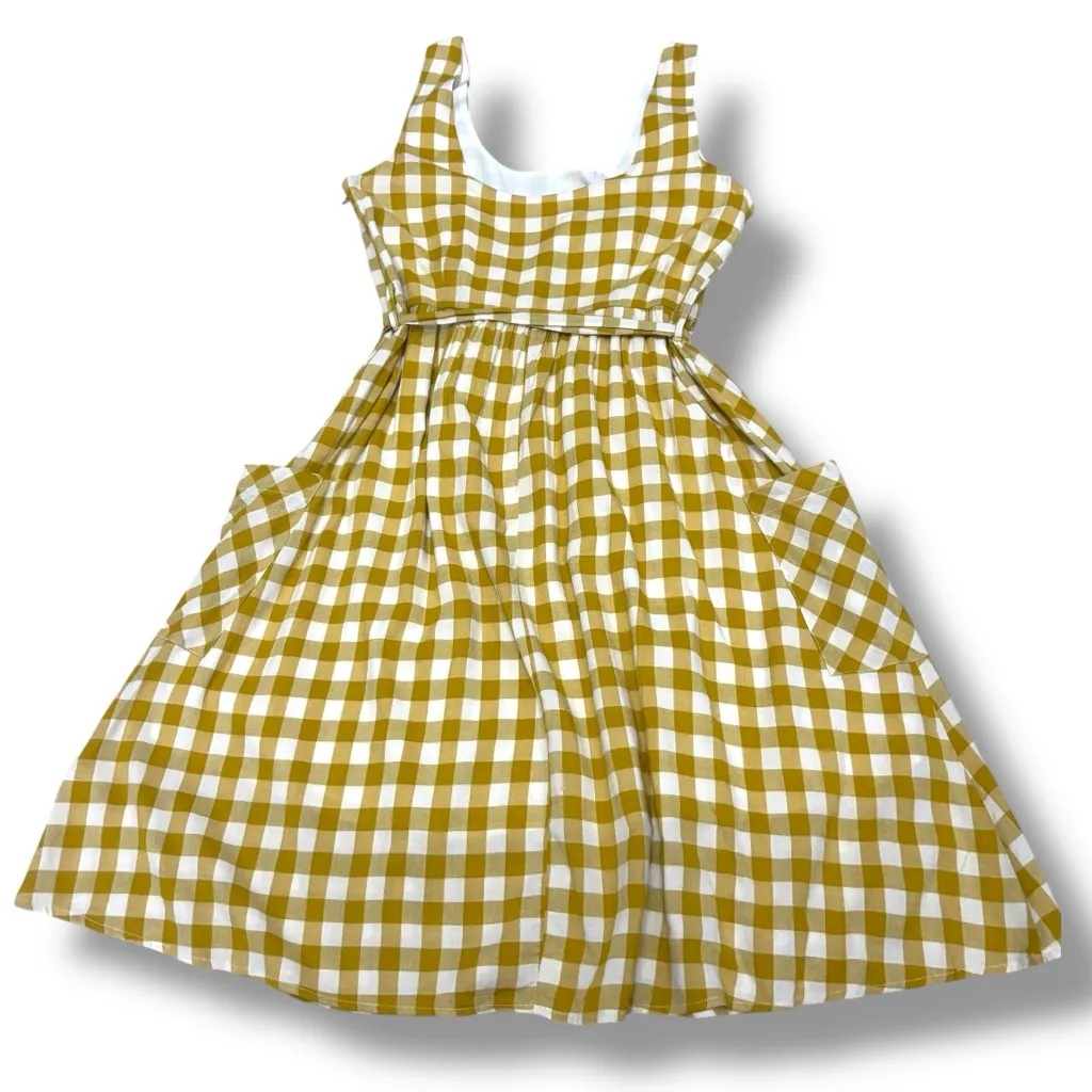 NWT Gilli Mustard Plaid Midi Dress - Image 3