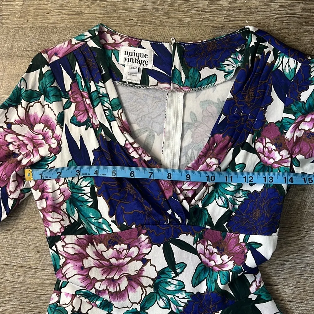 Unique Vintage Delores Floral Design Dress Size XS / 2 - Image 4