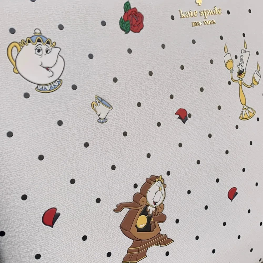 Authentic KATE SPADE Saffiano leather beauty & the beast laptop zip case - Image 5