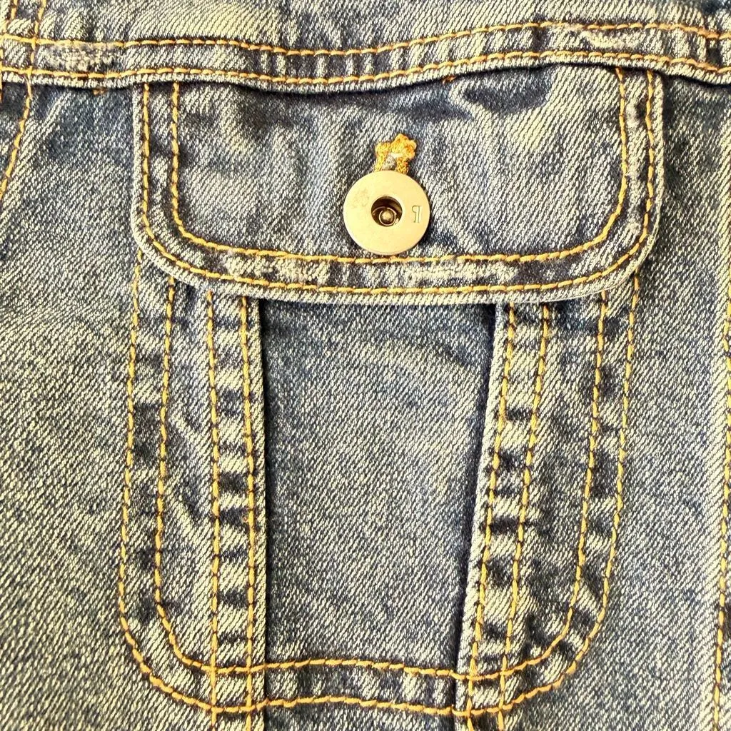 Anthropologie Pilcro & the Letterpress Ruffled Eyelet Gingham Jean Jacket SZ S # - Image 7