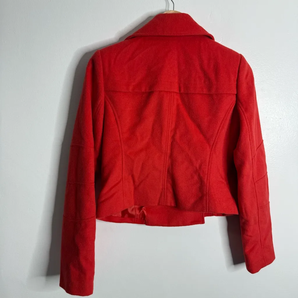 NWT The Limited Red Wool Blend Double Breasted Cropped Jacket Size XS - Image 2