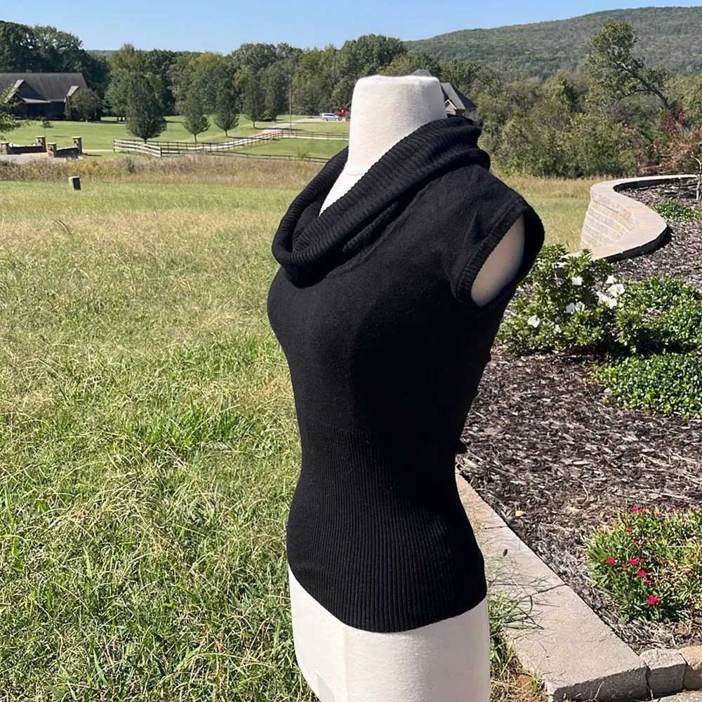 Black Cowl Drape Neck Comfy Sweater - Image 11