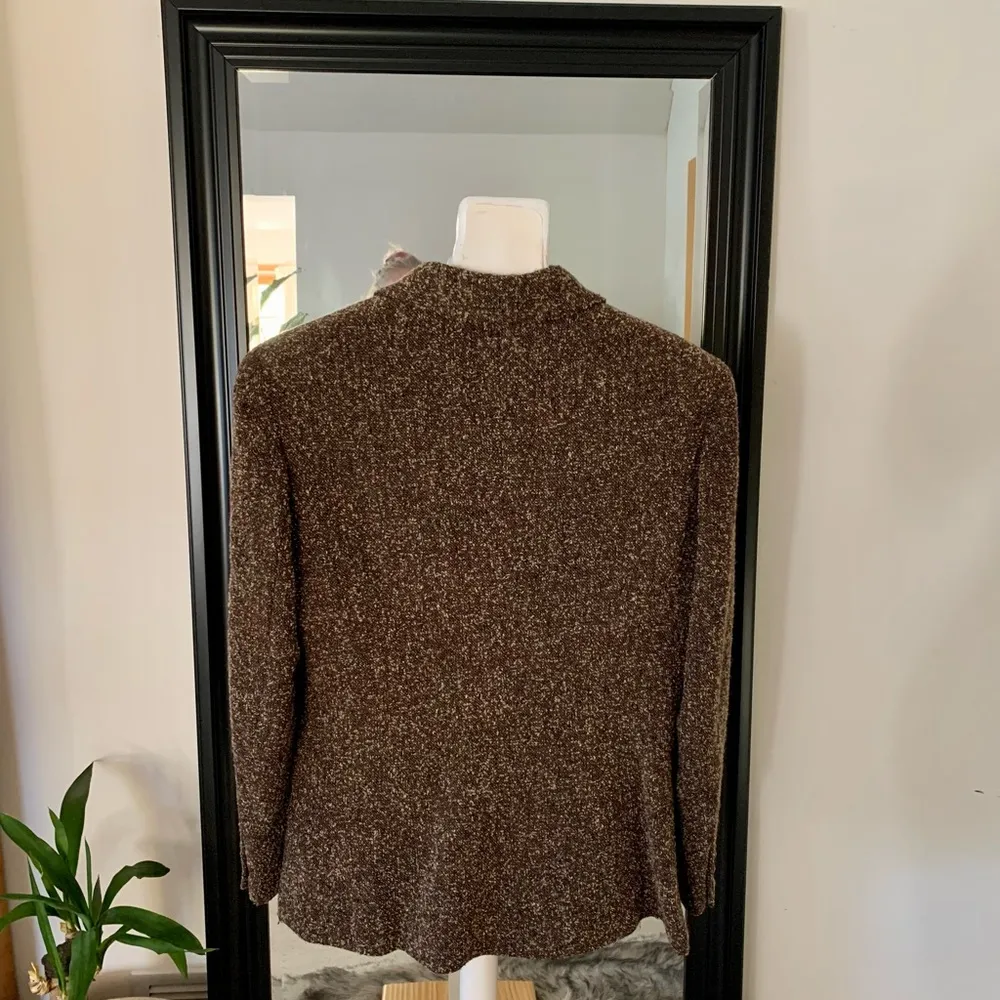 Vintage Ann Tjian For Kenar Brown Wool Blazer - Image 2