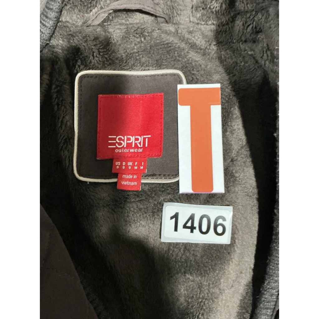 Woman’s Espirit Outerwear Size Small Brown Quilted Zip Front Hooded Jacket - Image 3