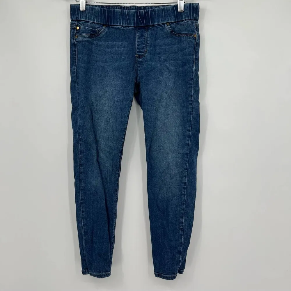 Liverpool pull on blue jean denim leggings slimming basic size 10 petite - Image 7