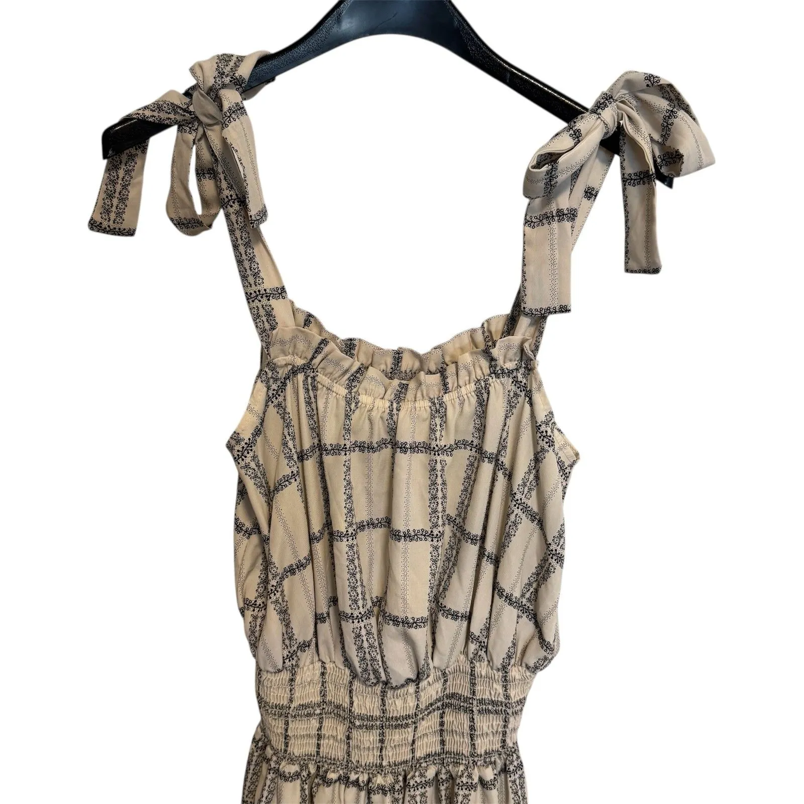 Bucket List | Shoulder Tie Ruched Waist Dress Size Small NWR Boho Sleeveless Black - Image 3