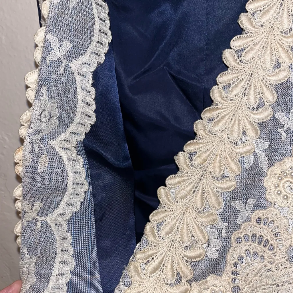 Vintage Lace Embroidered Vest Custom Made Boho Size XL - Image 7
