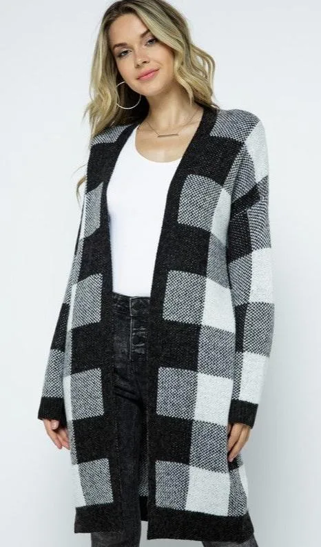 Aspen checkered cardigan Black - Image 4