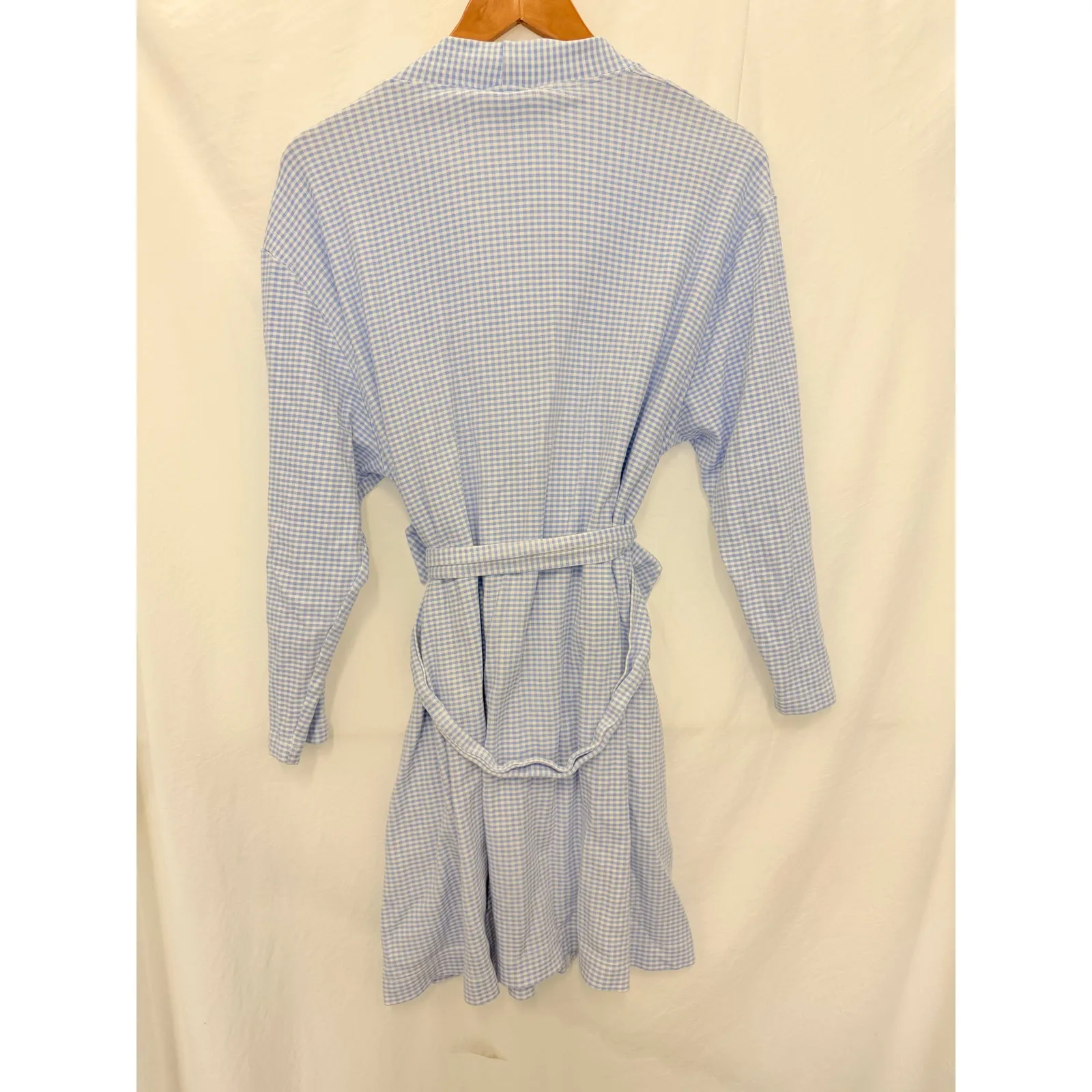 Hill‎ House Home The Drew Robe Blue Gingham Coquette Fairy Old Money Large - Image 3