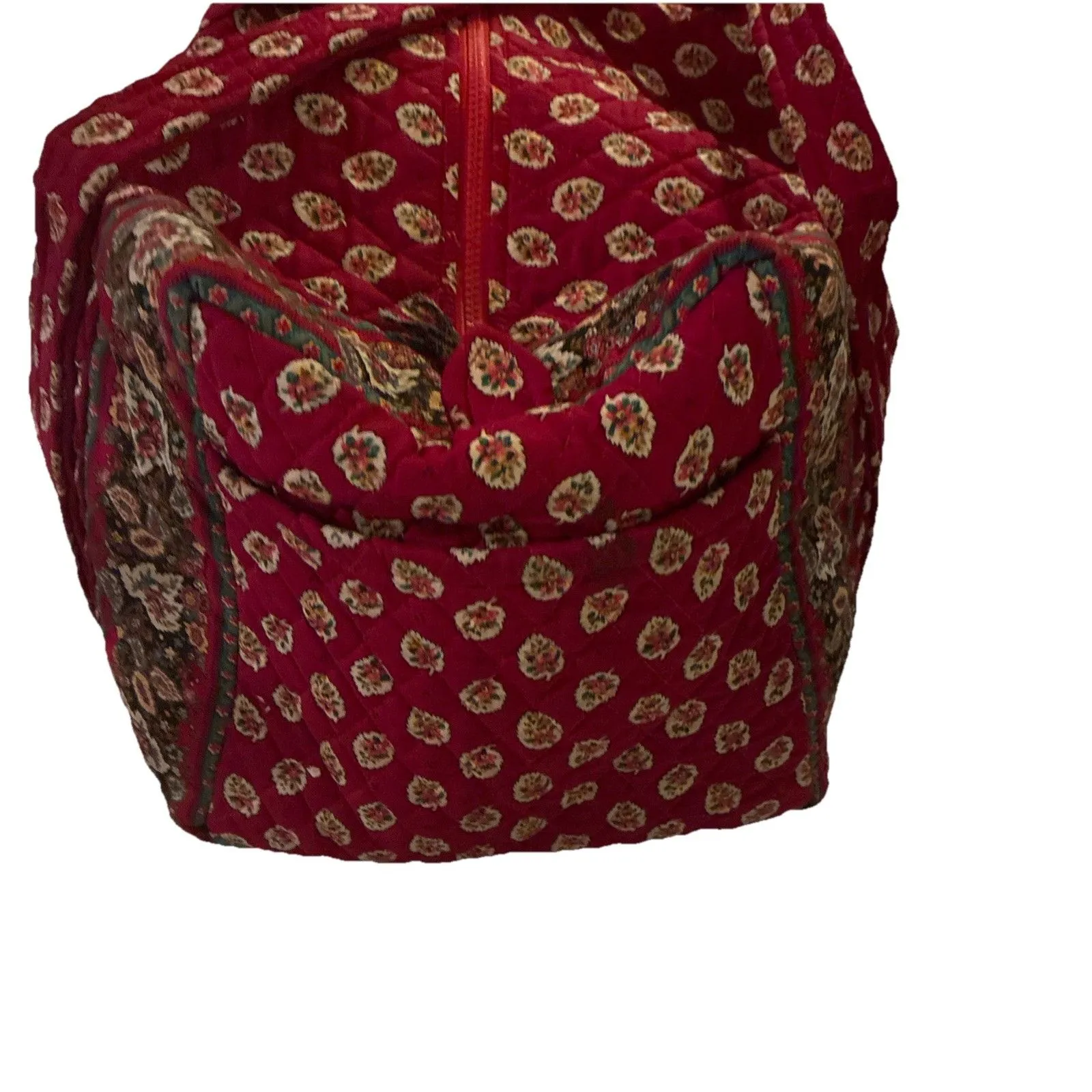 Vintage Vera Bradley Weekend Traveler Duffel Bag Red Flower 18x11x11 - Image 3