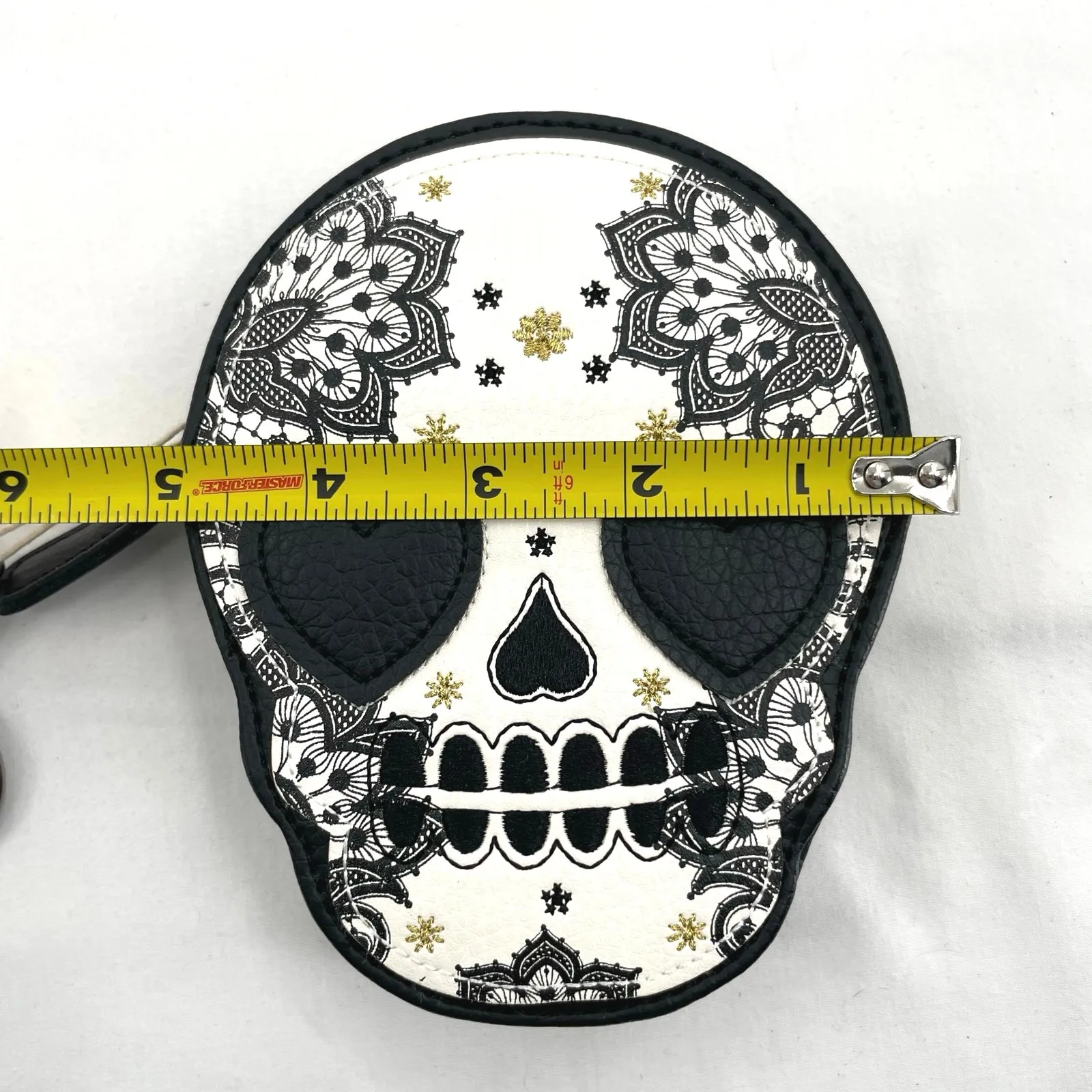 Loungefly Sugar Skull Day of the Dead Día De Los Muertos Zip Pouch Faux Leather - Image 6