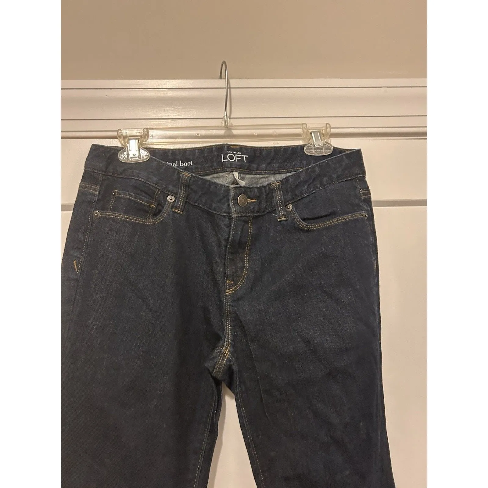 LOFT Jeans Size 8 Women’s Dark Blue Stretch Jeans Ladies Mid Rise Curvy Bootcut - Image 2