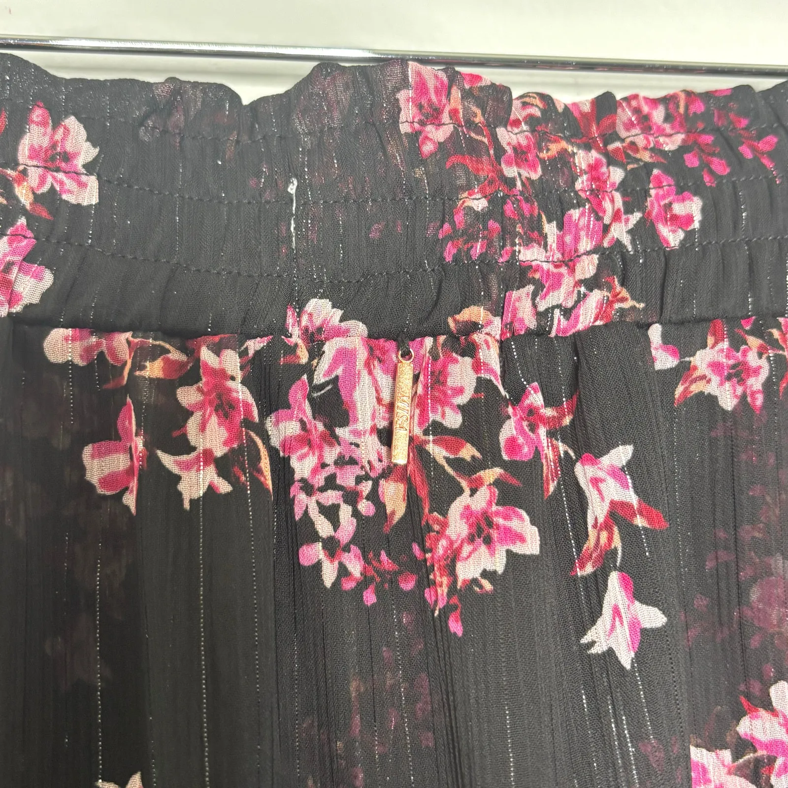 Misa Los Angeles Marion Black Floral Mini Skirt S - Image 9