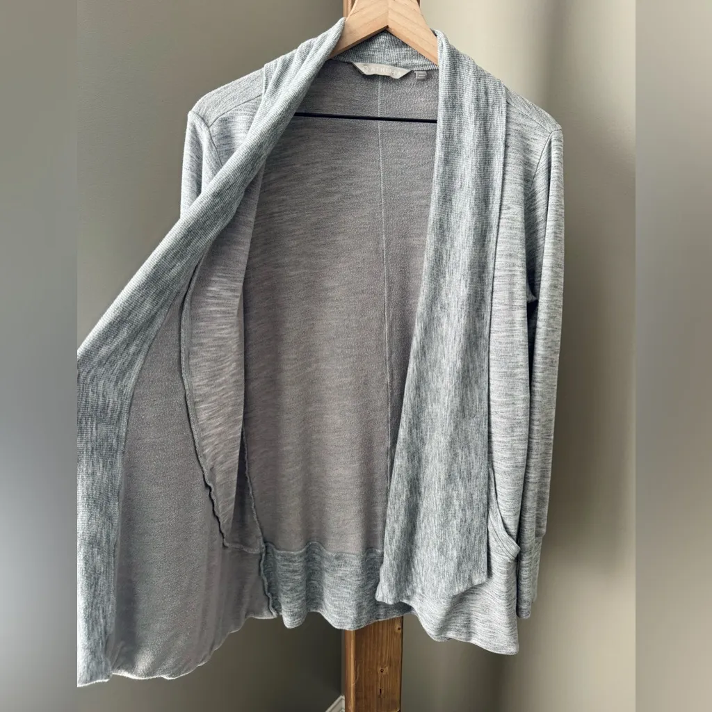 Athleta Pranayama Restore Wrap Long Sleeve Cardigan Lt Heather Gray Sz Med VGUC - Image 6
