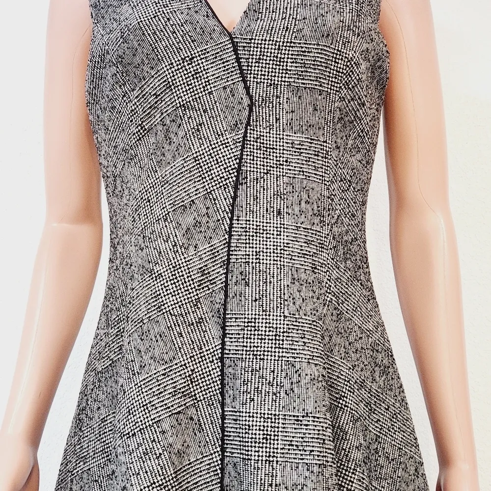 Ports 1961 ‪Gray & Black Luxury Wool Fit and Flare Party Dress Sz 6 - Image 3