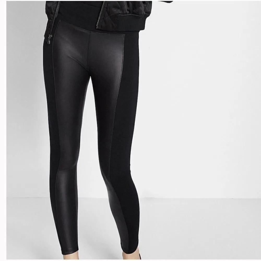 EXPRESS ✨  Faux Leather Front Panel Leggings ✨ - Image 2