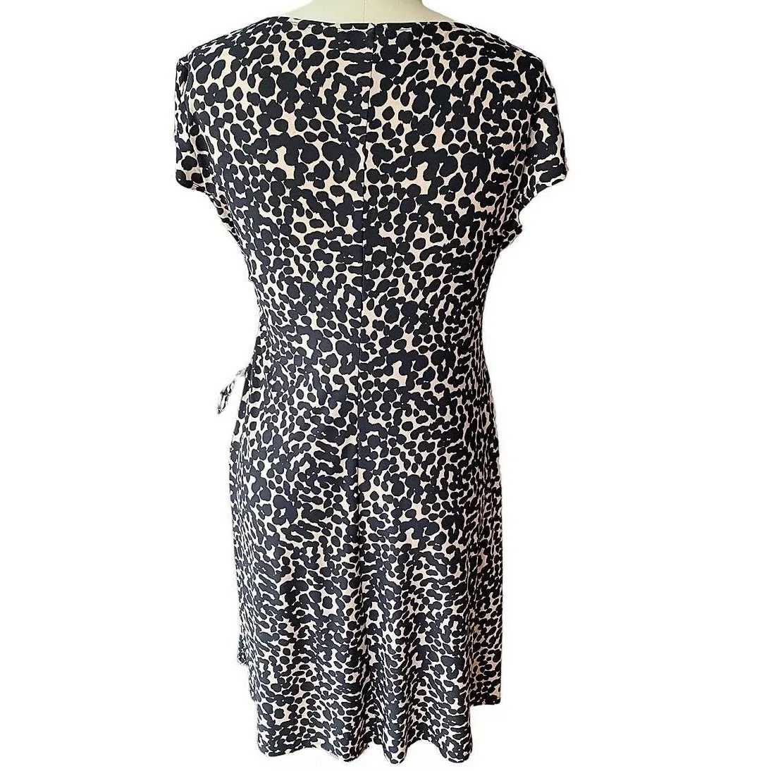 EVAN PICCONE Women's Cheetah Sleeveless Leopard V-Neck Dress Ruched Side Sheath - Image 2