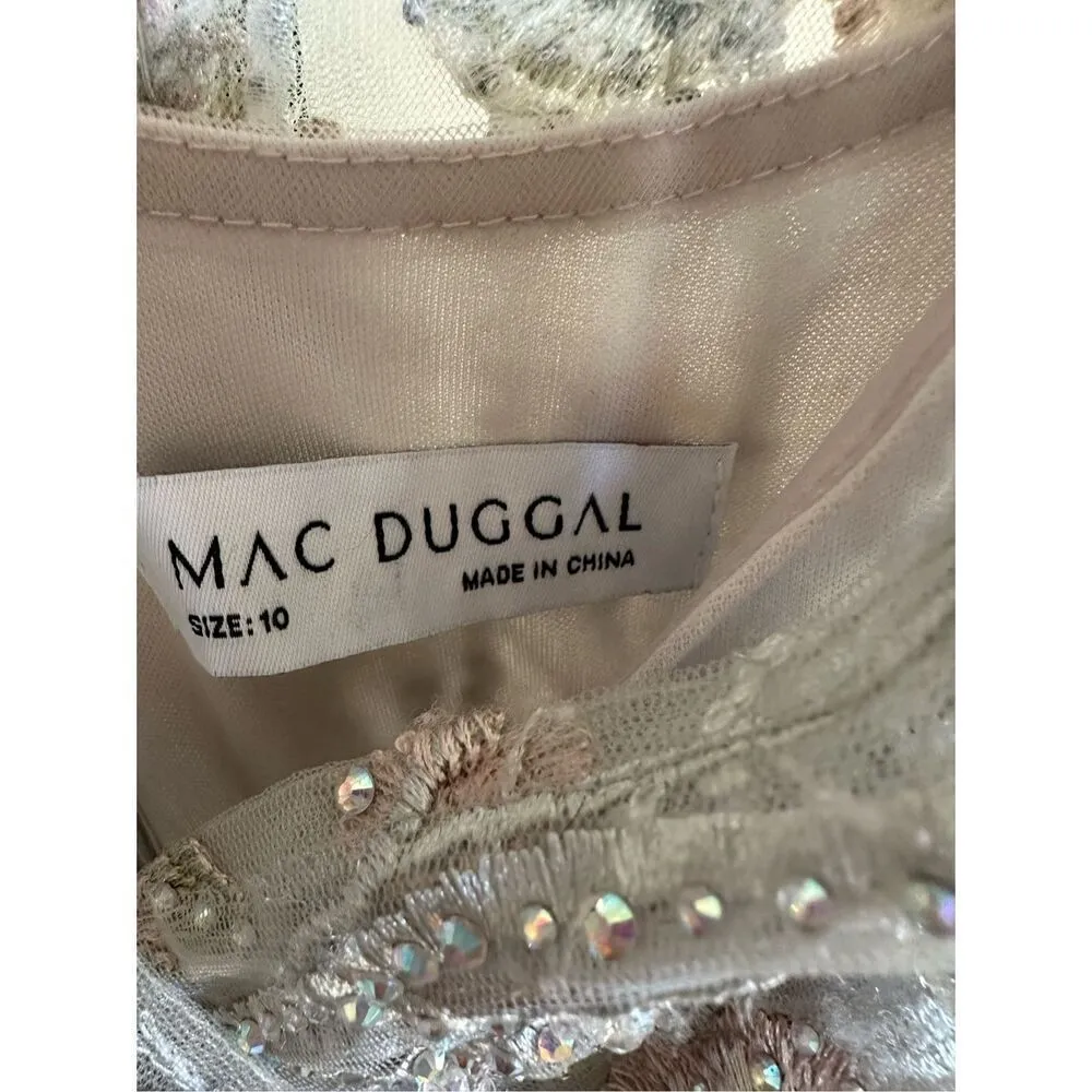 MAC DUGGAL EMBELLISHED WRAP OVER ILLUSION LONG SLEEVE A LINE IN PATEL MULTI 2040 - Image 14