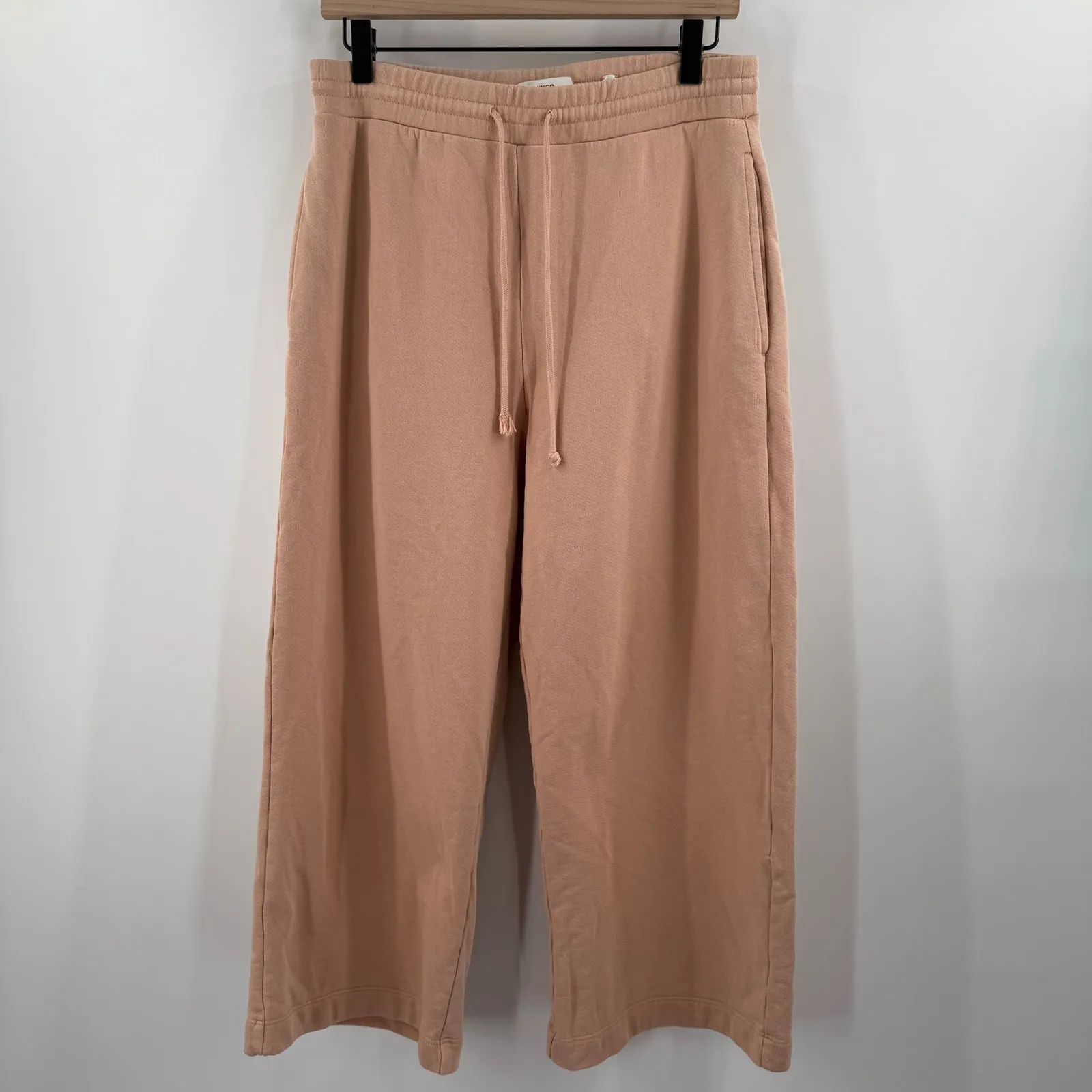 Vince Sweatpants Womens Medium NWOT Crop Wide Leg French Terry Blush Sand NEW - Image 12