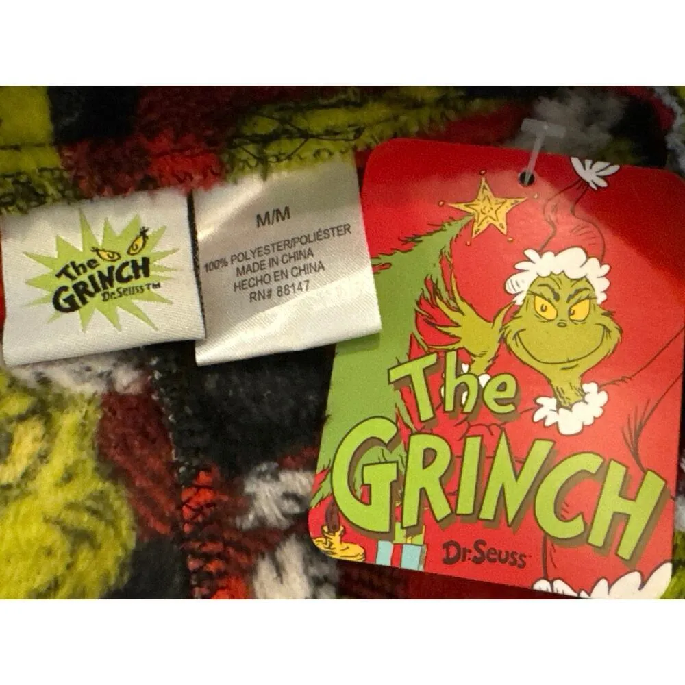 Dr. Seuss The Grinch Santa Claus Plaid Loungewear Pajama Pants Womens Medium NWT - Image 6