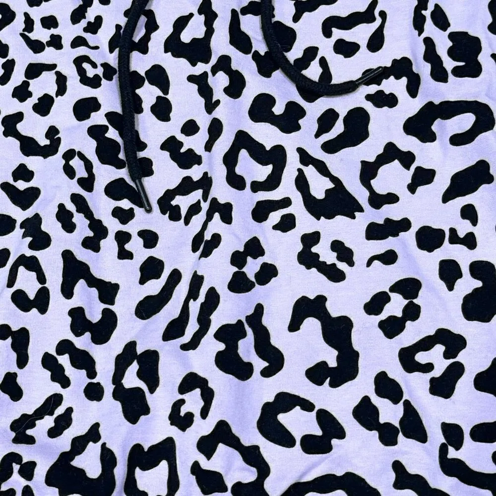 Beach Riot x Revolve Bryce Hoodie Purple Black Cheetah Women’s Medium - Image 4