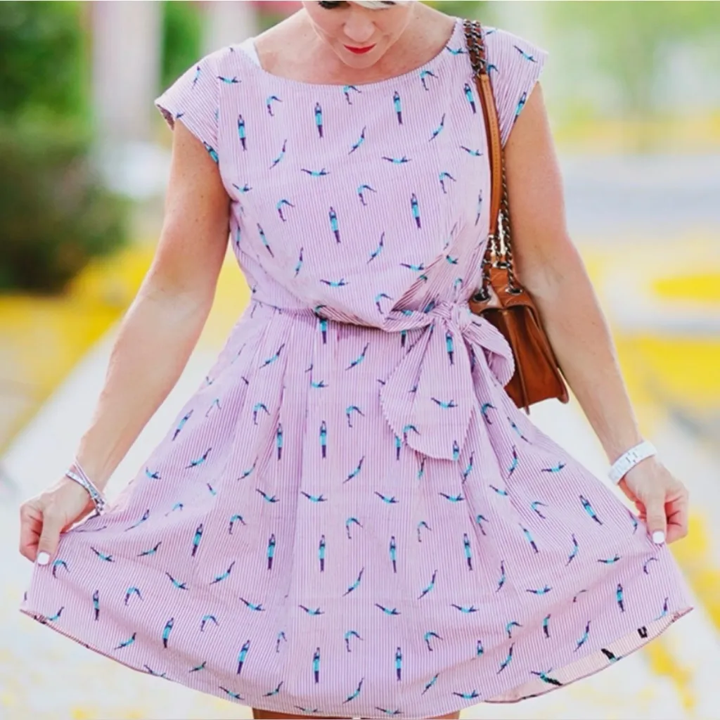 Maeve by Anthropologie Bathing‎ Beauty Stripe Embroidered Side-Tie Cotton Dress - Image 2