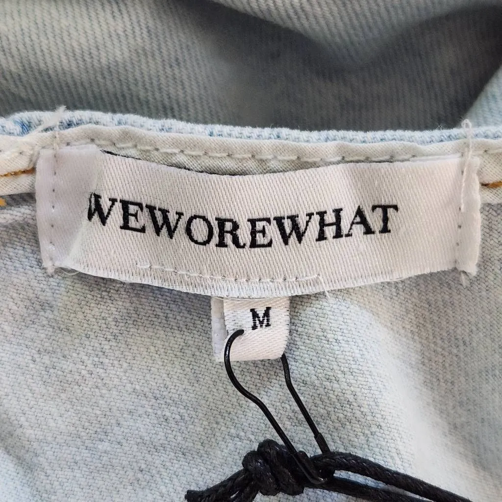 WeWoreWhat Cropped Denim Top Size Medium NWT Denim Sexy Crop Top - Image 7