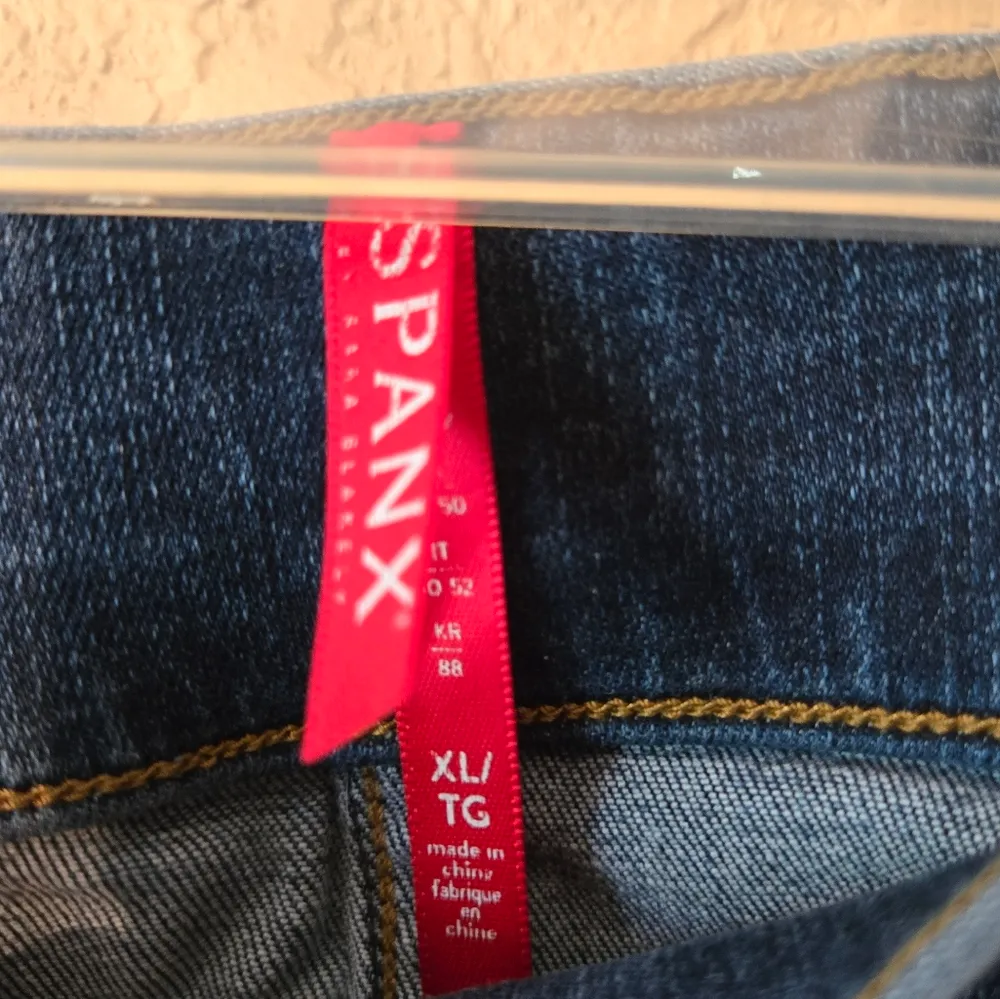 SPANX Distressed Skinny Denim Leggings Stretch 20203R Women's Xl - Image 4